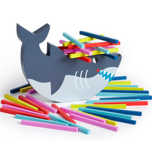Load image into Gallery viewer, Shark Stack-up! Wooden Balancing Game