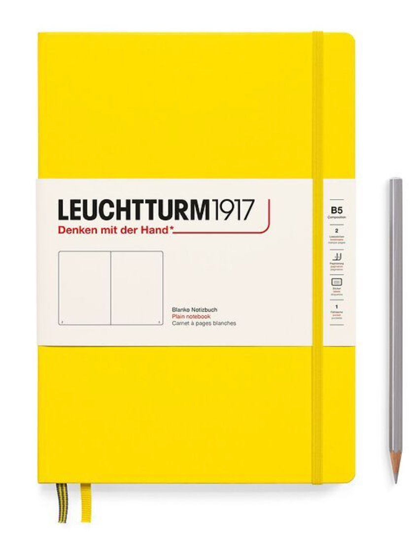 Hardcover Notebook - Medium, Lemon