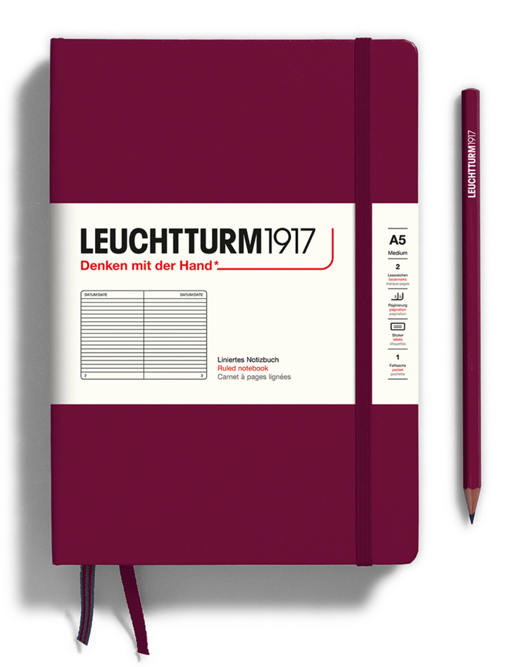 Hardcover Notebook - Medium, Port Red